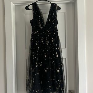 Baltic Born Chiara Shimmer Midi Dress | Black + Gold